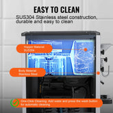 Commercial ice cream machine, 20-25 L/h, 2400 W, 8 L stainless steel liner, digital display, self-cleaning, adjustable hardness